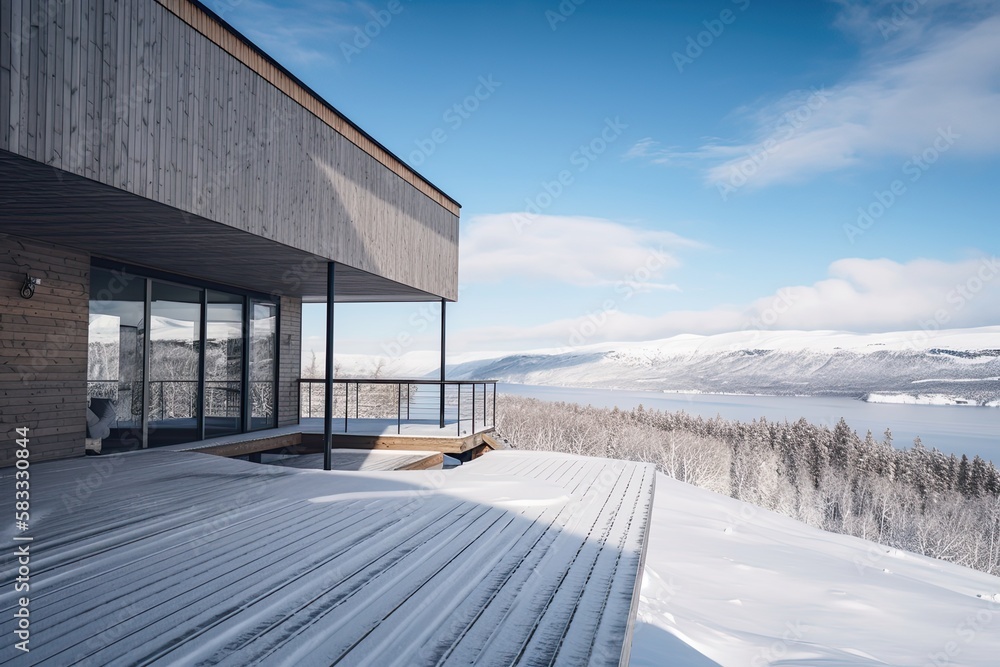 Fototapeta premium winter in the village Generative Ai