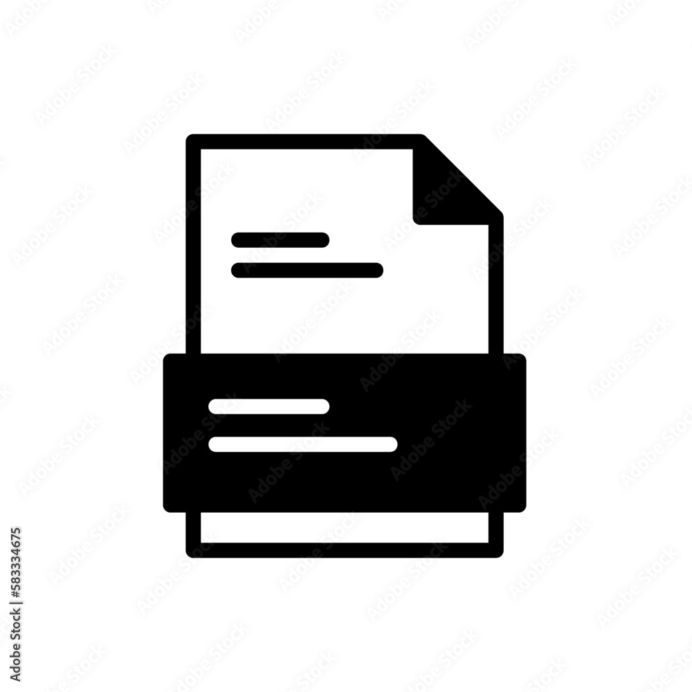 The document file icon is paper with a label and text The document file icon is paper with a label and text