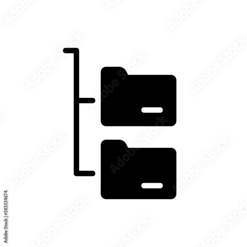 Folder chart structure icons for organizing and grouping data storage order