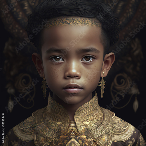 boy, innocent, face, portrait, indonesian, batik ornaments, batik fabrics, java, dayak, papua, tribe, ethnic, cultural heritage, asian, sout east asia, indonesia photo