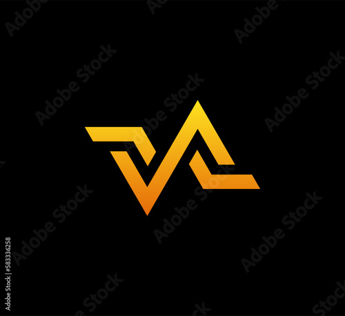 Monogram of Two letters V & A. Luxury, simple, minimal and elegant VA logo design.
