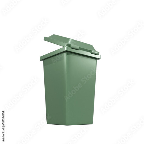Rubbish bin, trash can 3D illustration, icon, Several View Pack Render, HD, Premium Quality, Alpha Background, PSD Format