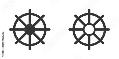 Ship helm icons illustration set