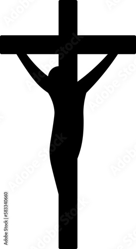 Minimalist Jesus Cross Silhouette Vector Illustration