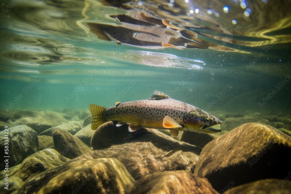 Wild Trout Underwater Generative AI