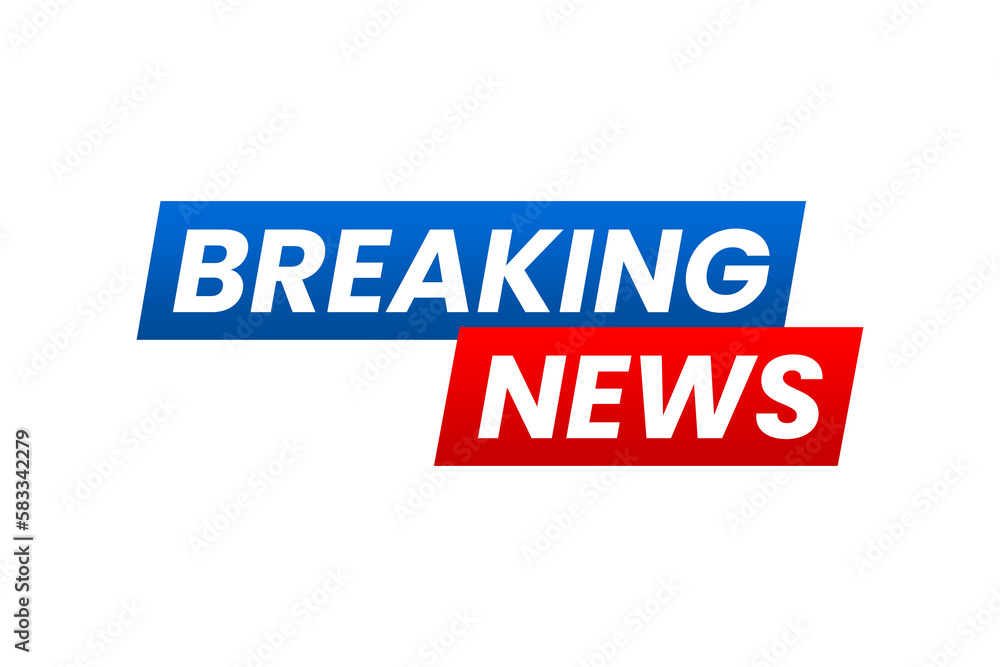 Breaking news template blue and red transparent