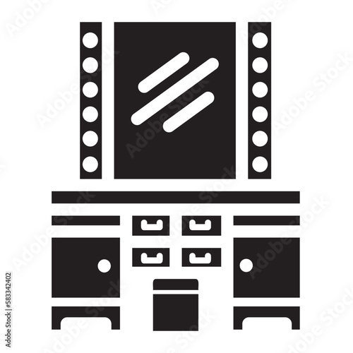 dressing table glyph icon