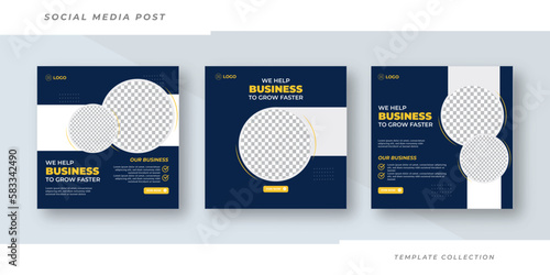Business to grow faster digital business marketing design social media post template
