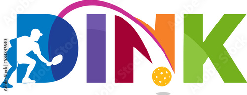 Unique editable vector design of pickleball dink word creation with accent best for your digital and print resource	