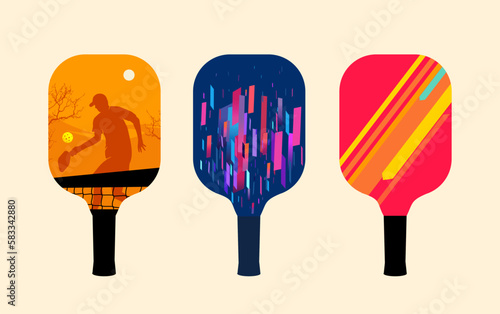 Attractive editable vector pickleball paddle design great for your design resources print and others	