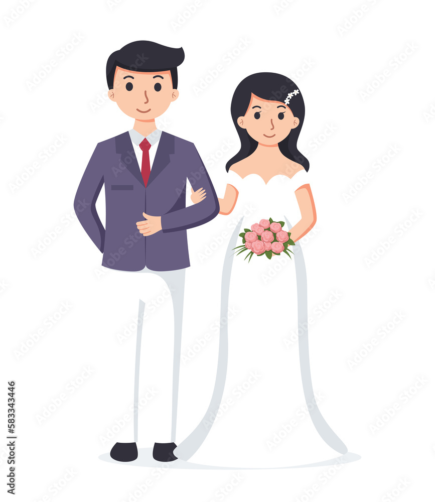 Bride and Groom. Couple wedding illustration Bride and Groom. Couple wedding illustration