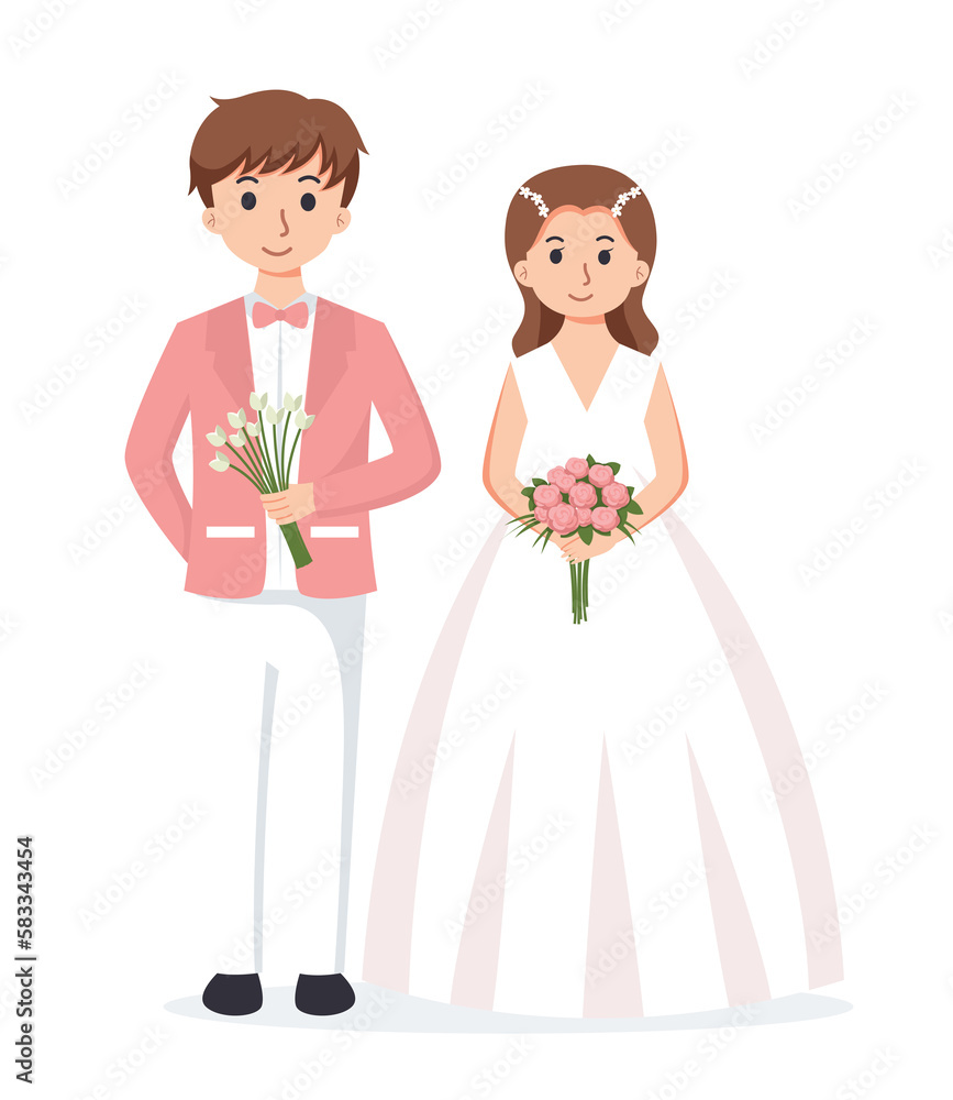Bride and Groom. Couple wedding illustration Bride and Groom. Couple wedding illustration