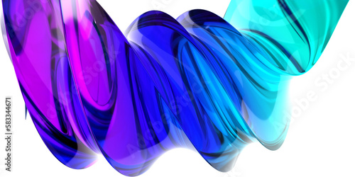 Formas abstractas de cristal, render 3D