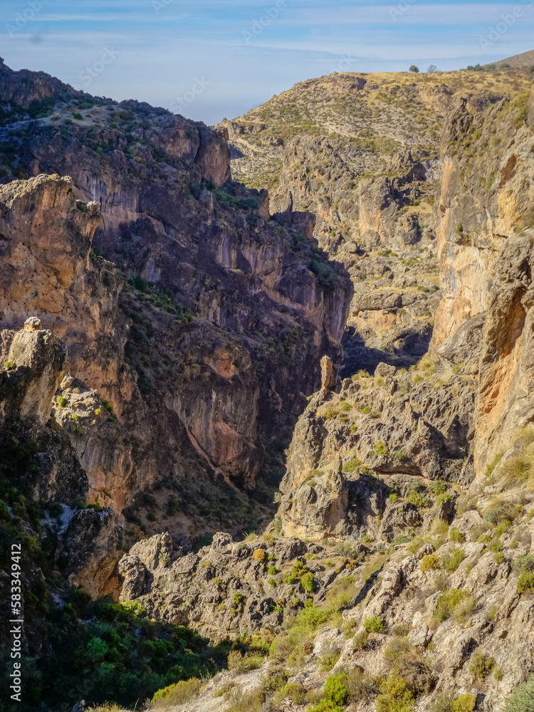 Canyon of the region of the Alpujarras of Granada