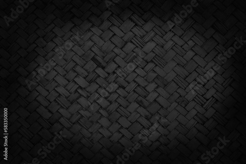 Wallpaper Mural Old black bamboo weave texture background, pattern of woven rattan mat in vintage style. Torontodigital.ca