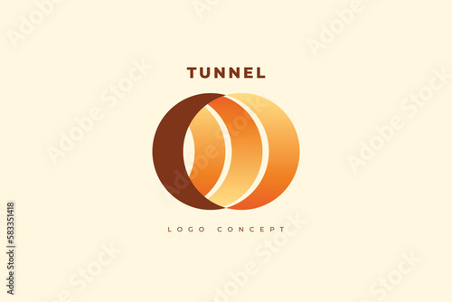 Rounded tunnel logo concept vector illustration
