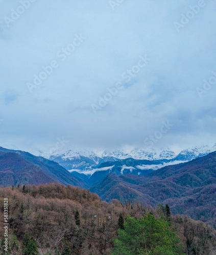 Magnificent panorama on the mountine tourist resorts of Svaneti, Mestia © ni
