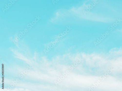 Pastel blue sky with white cloud. Beautiful sky in the morning. The concept of the freedom of life, never give up and new life beginning. Soft blurred sky background. 