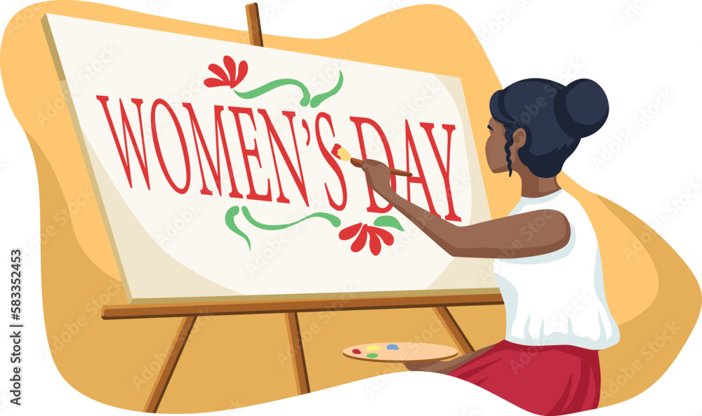 Naklejka premium Women's Day design. Illustration of Women’s. Greeting card. Vector illustration. Women's empowerment. International women's day vector illustration.