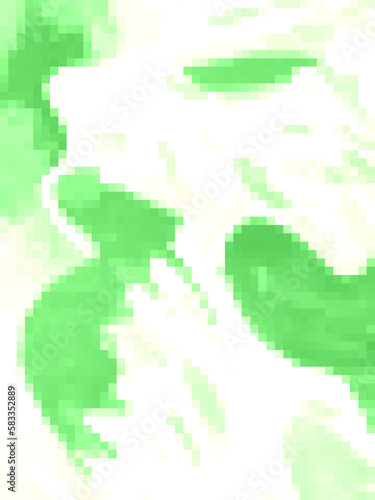 Ecological pixels texture. Abstract green pixel background. Old video games style. Environmental protection pixel art illustration. Greens mosaic design. Bio pixelation concept. Geometric shapes.