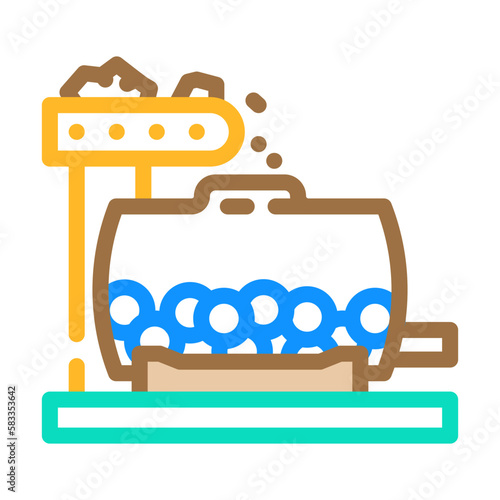 sulfide ore processing copper color icon vector illustration