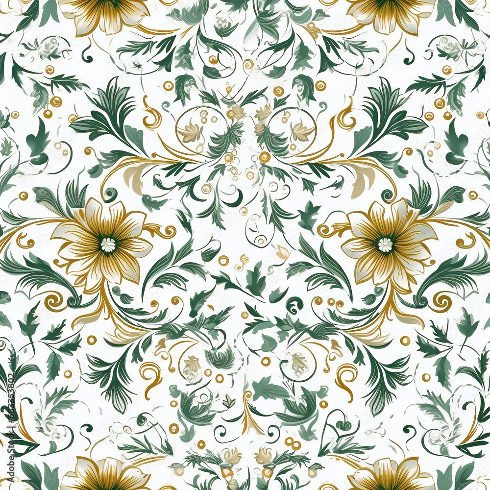 Seamless Pattern Design with Flowers Seamless Pattern Design with Flowers