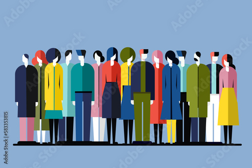 Illustration of people with diversity standing together