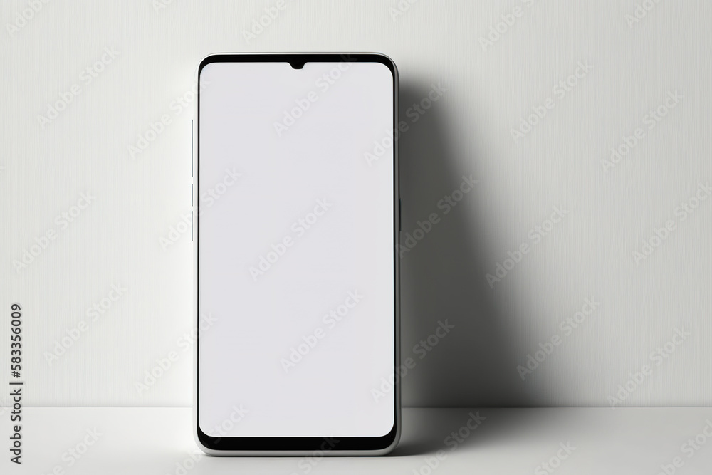 Realistic front view smartphone mockup, mobile phone with blank white display. Created with Generative AI Technology Realistic front view smartphone mockup, mobile phone with blank white display. Created with Generative AI Technology