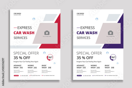 flyers for an express car wash service