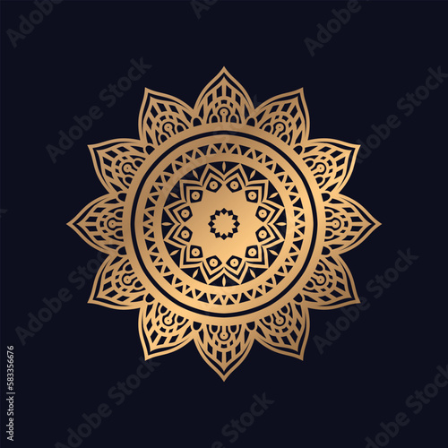 Golden Ornamental Mandala Design