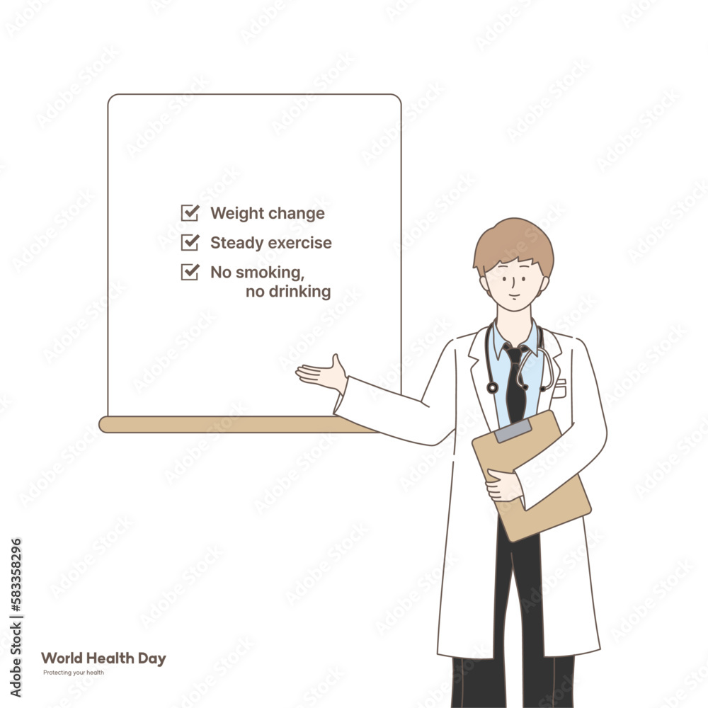 Illustration of a hospital doctor in uniform Illustration of a hospital doctor in uniform