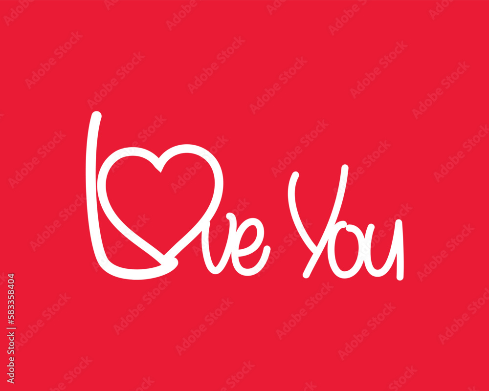 Love Letter Logo in Red Background Vector EPS Isolated, Best Used for Valentine Illustration, design sticker, greeting card.