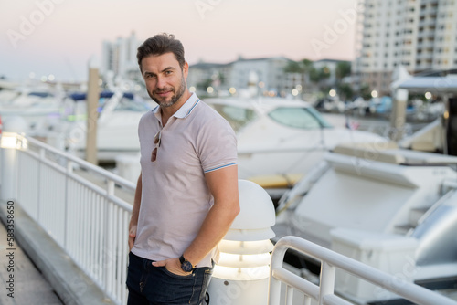 Slika na platnu Portrait of handsome male model outdoor