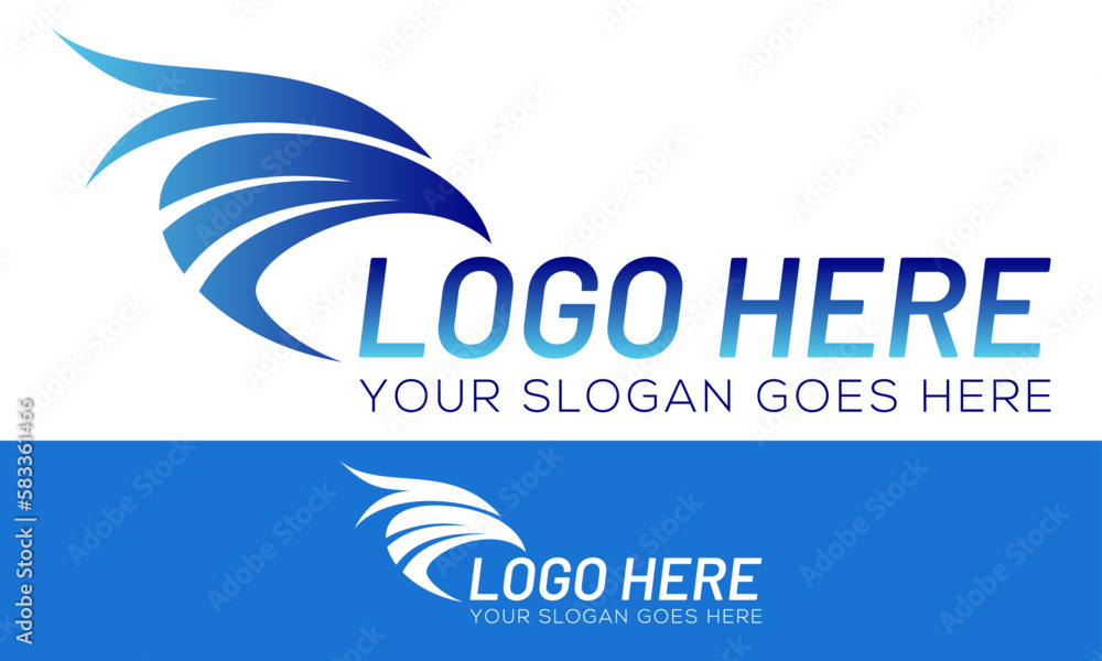 Blue Color Abstract Simple Bird Head Logo Design Blue Color Abstract Simple Bird Head Logo Design