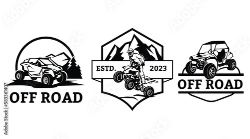 ATV Extreme Offroad Adventure Sports Logo Design Clipart.