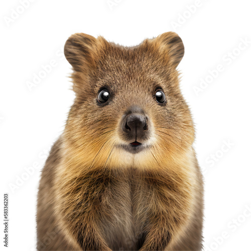 quokka face shot , isolated on transparent background cutout , generative ai © Natural PNG