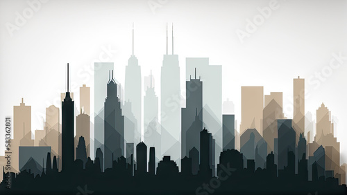 Abstract reimagining of the Chicago Skyline created with Generative AI technology