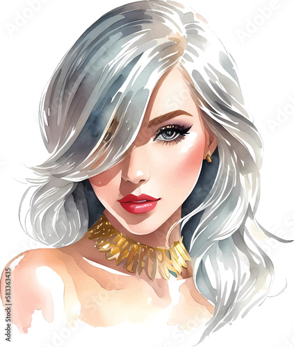 Woman face with gold glitter, fashion