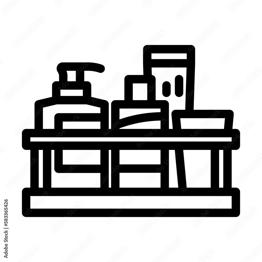 shelf bathroom interior line icon vector illustration shelf bathroom interior line icon vector illustration