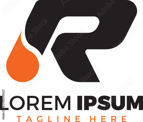 Free Download Letter R with water drop logo icon design with droplet - GFXLoad