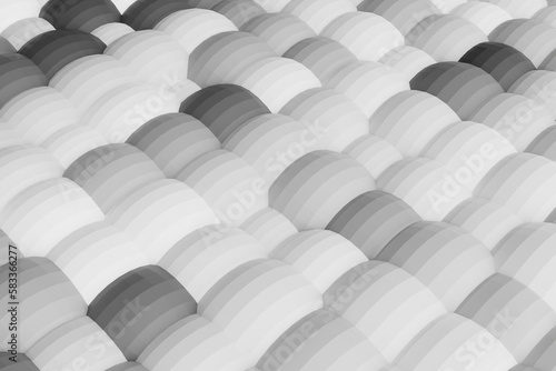 3d render Abstract Curved Shapes. White Circular Background.