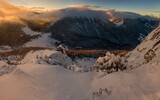 Mountain peak at winter - Rozsutec and Stoh - Slovakia mountain Fatra. Tourism and healthy lifestyle