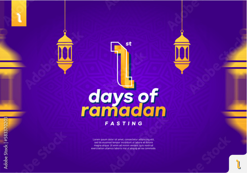 poster of the 1st day of the fasting month of Ramadan.