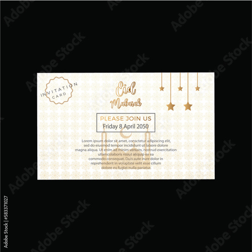 Eid  Mubarak Invitation card.
