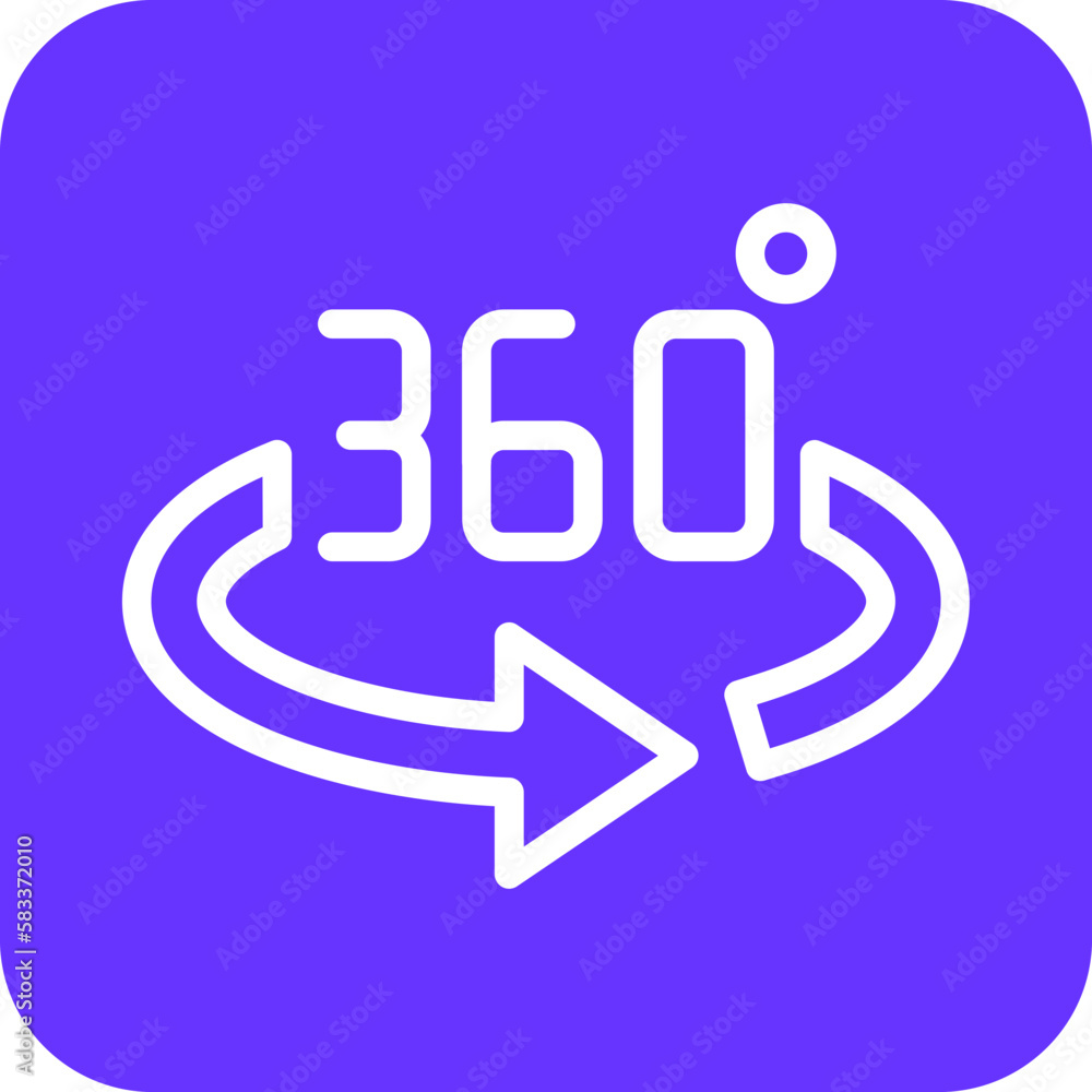 Vector Design 360 Degrees Icon Style Vector Design 360 Degrees Icon Style