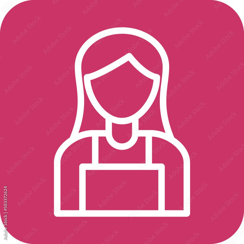 Vector Design Lady Seller Icon Style