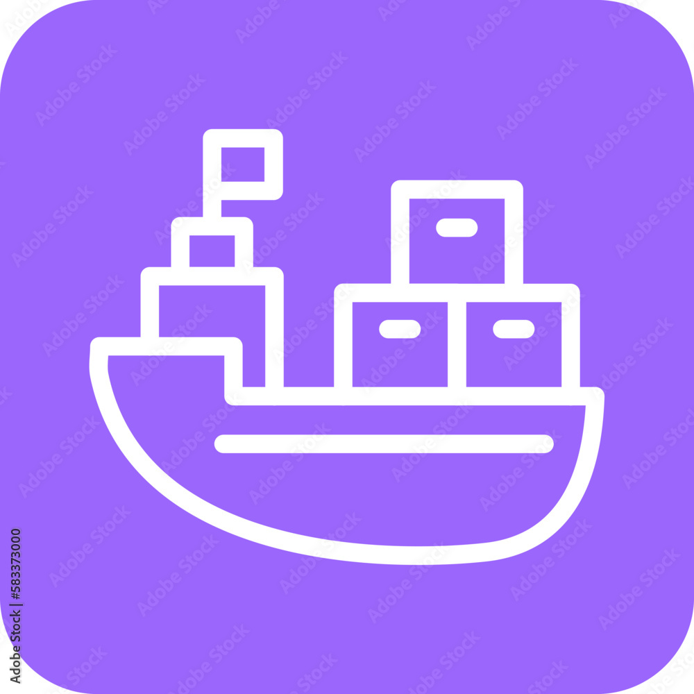 Vector Design Cargo Boat Icon Style Vector Design Cargo Boat Icon Style