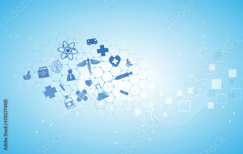 health care icon pattern medical innovation concept background design.