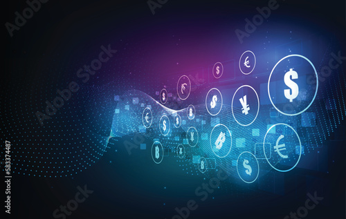 Money transfer. Global Currency. Stock Exchange. Stock vector illustration..