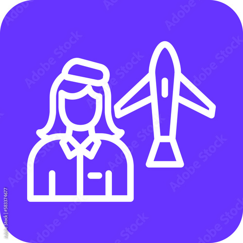 Vector Design Flight Attendant Icon Style